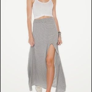 Brandy Melville Slit Striped Maxi Skirt